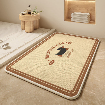 Cartoon Dog-Themed Bath Mat
