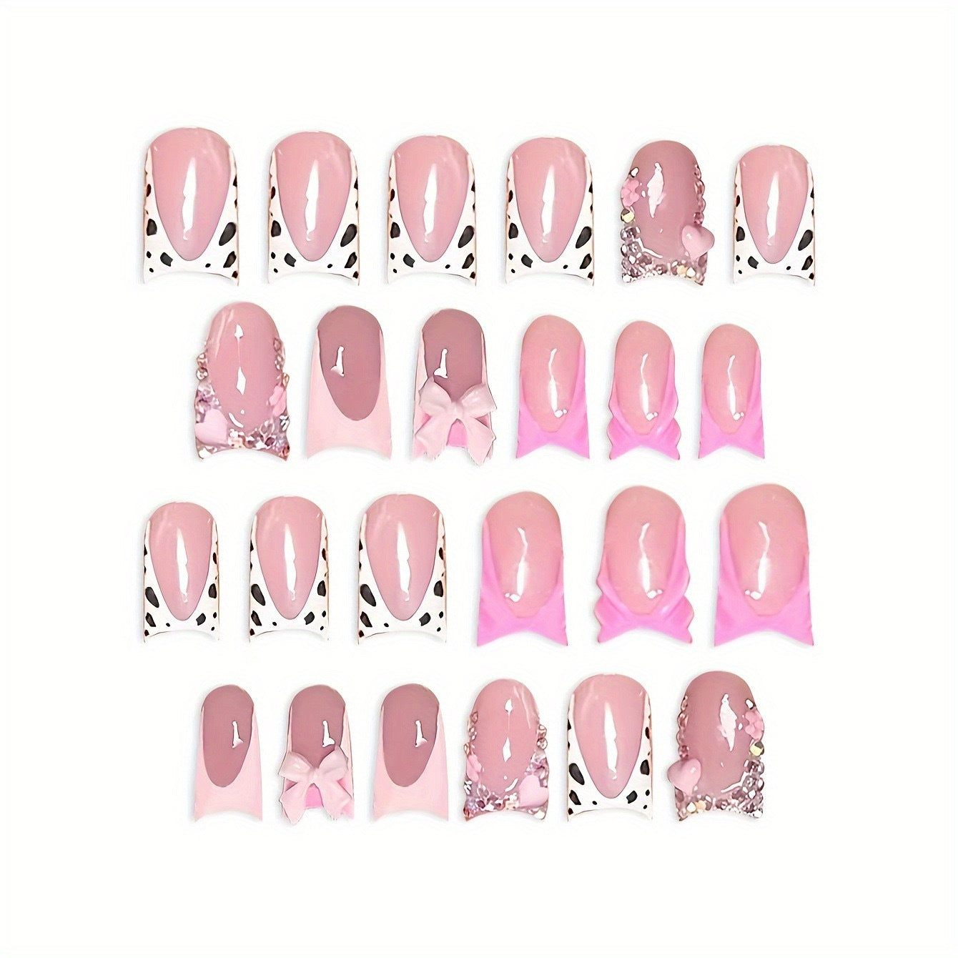Decorative Bow Press-On Nail Set Acalora