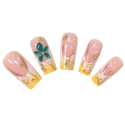 Elegant Floral Nail Art Extensions Acalora