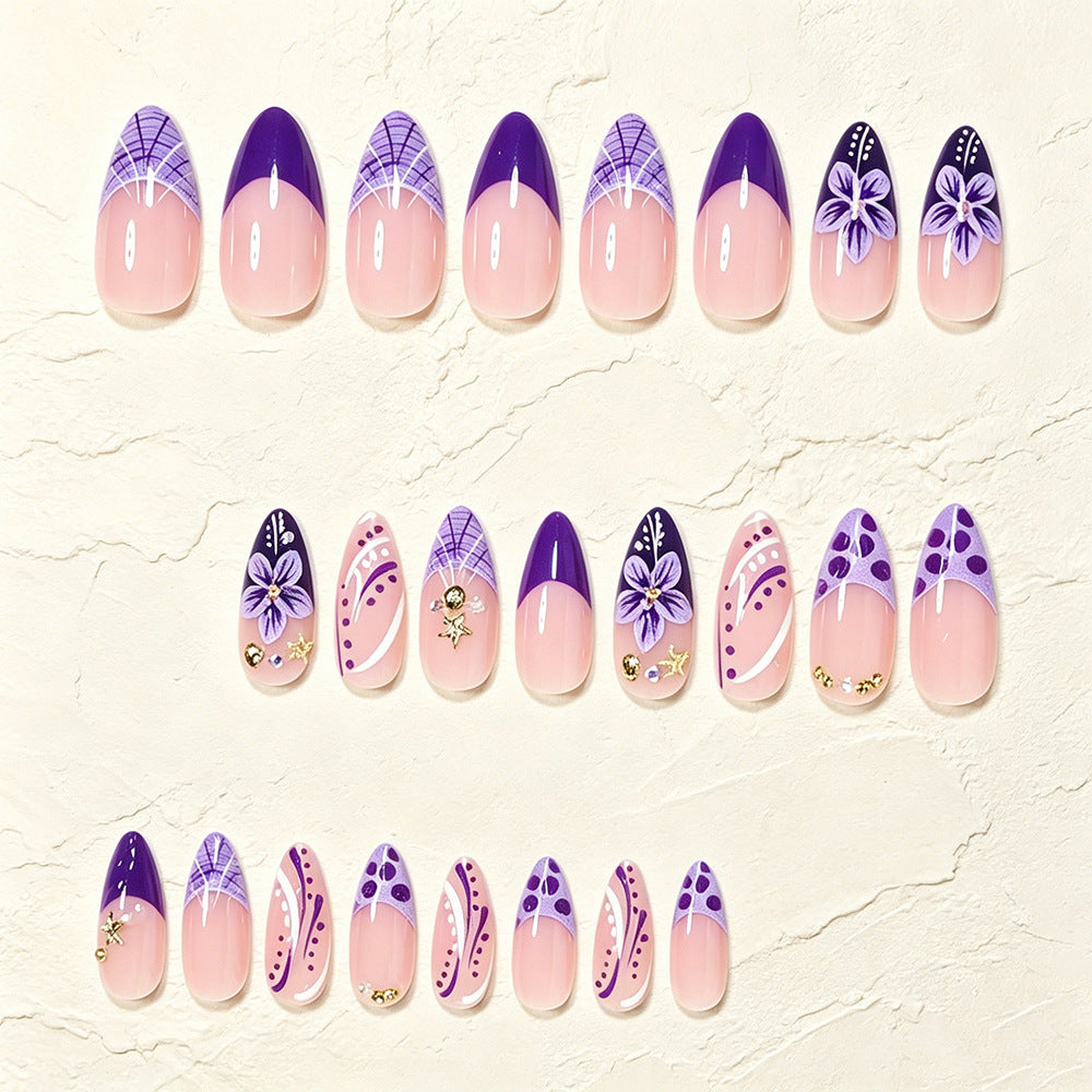 Decorative Floral Stiletto Nail Art Acalora