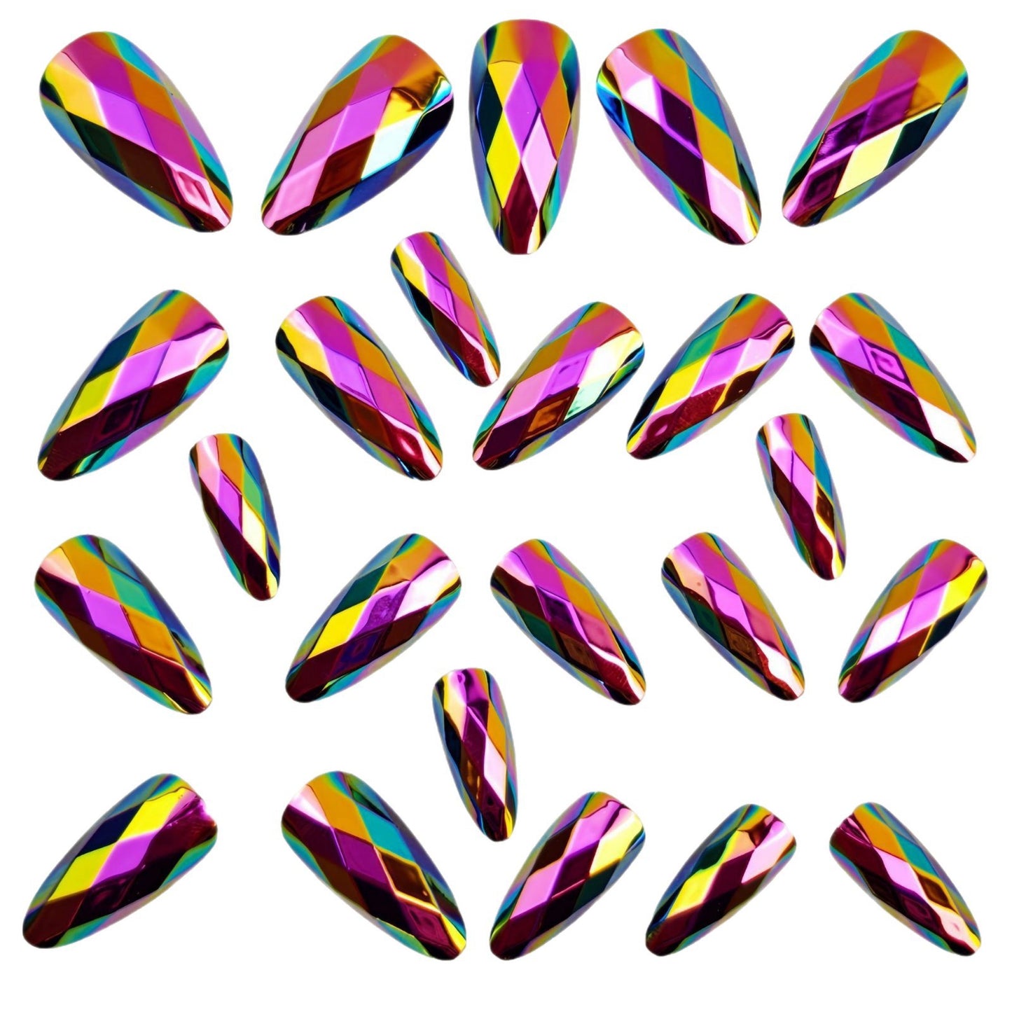 Artificial nails with elegant diamond patterns Acalora