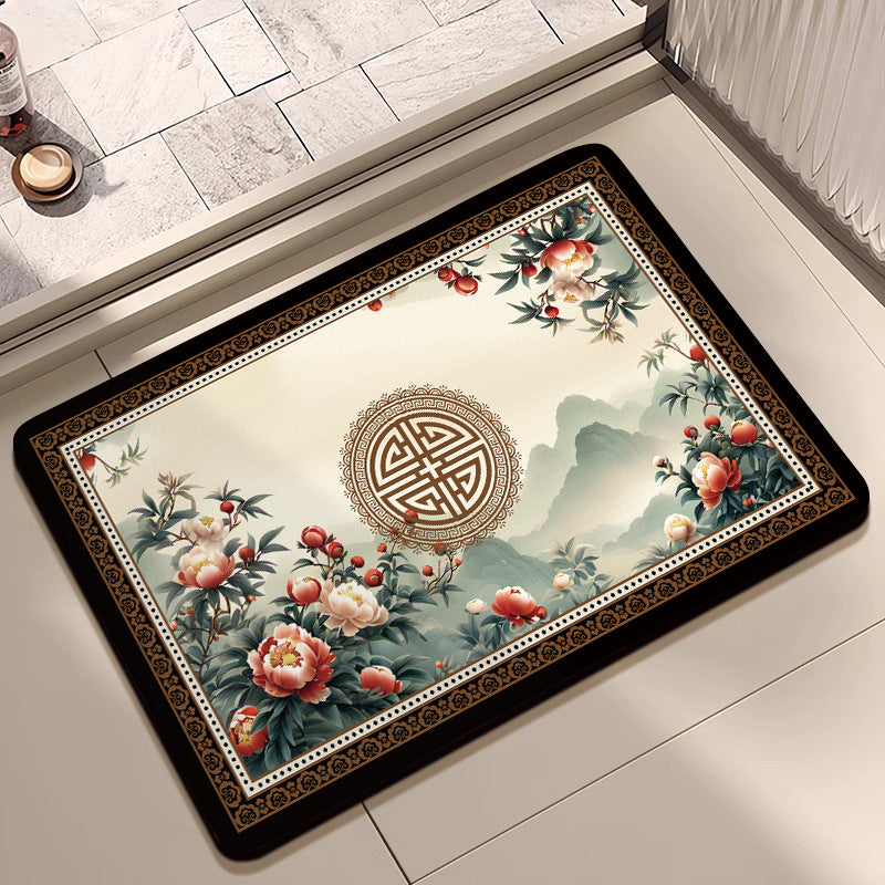 Artistic Floral Bath Mat Acalora