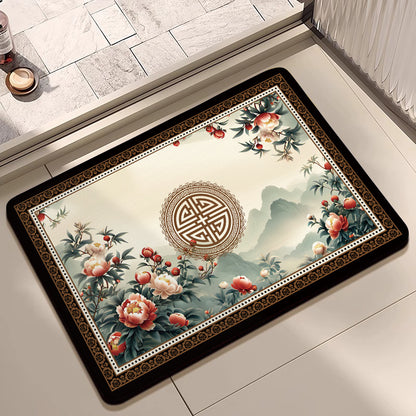 Artistic Floral Bath Mat Acalora