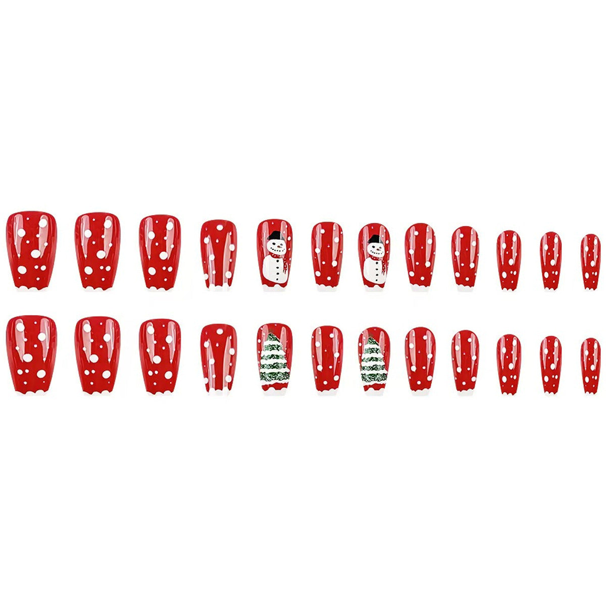 Artificial nail set with festive Christmas designs Acalora