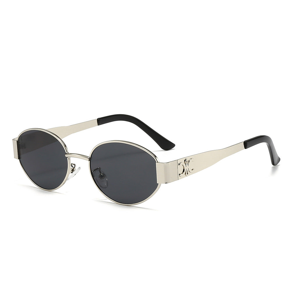 Women's designer sunglasses with elegant oval frame and unique accents Bowlift