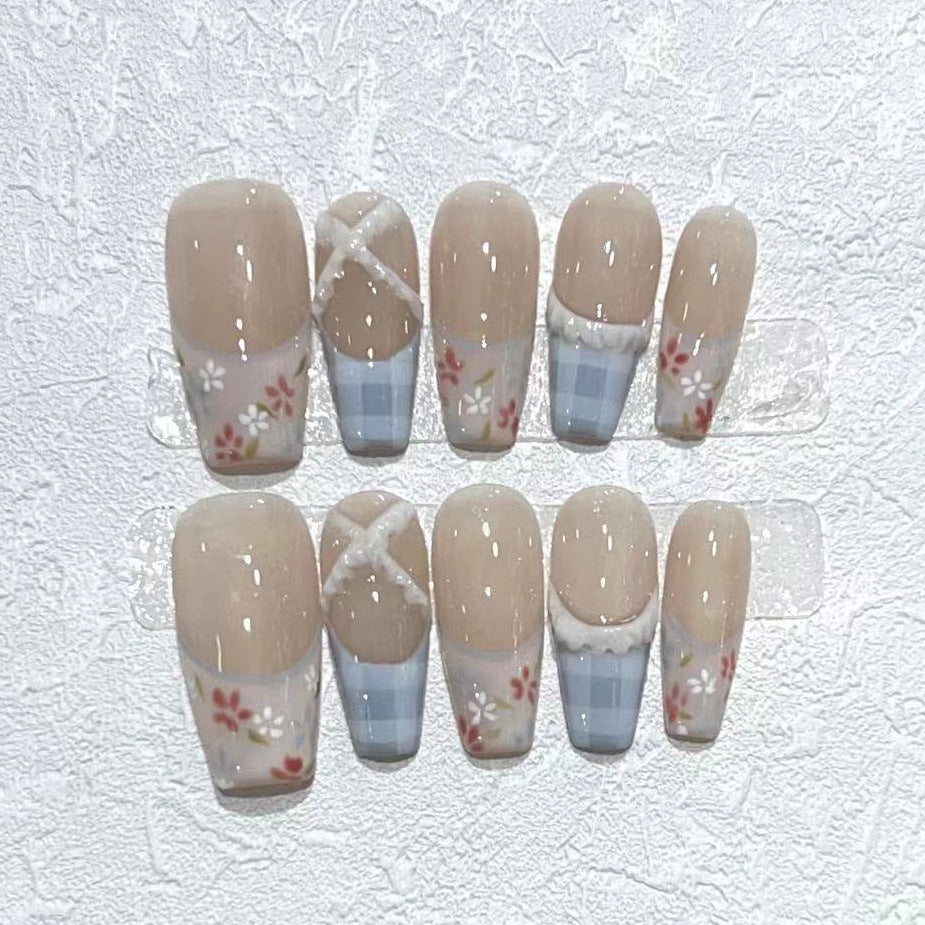 Floral Design Acrylic Press-On Nail Set Acalora