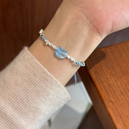 Adjustable Cat-Themed Charm Bracelet Acalora