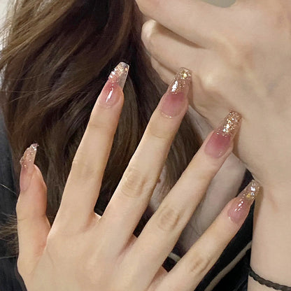 Artificial nails with glamorous glitter accents Acalora