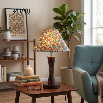 Floral Patterned Accent Table Lamp