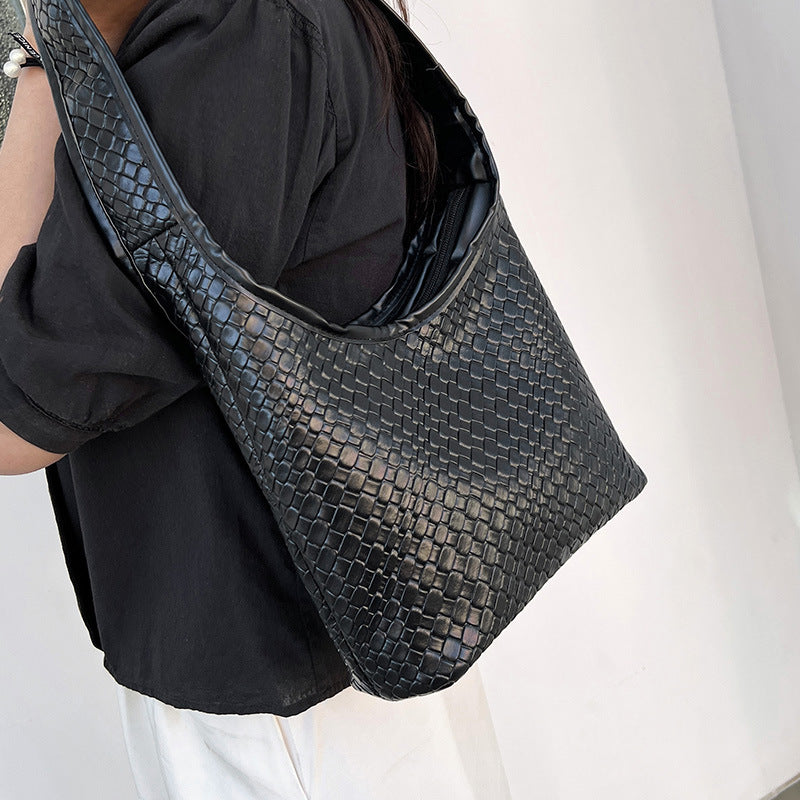 Textured Woven Hobo Bag Acalora