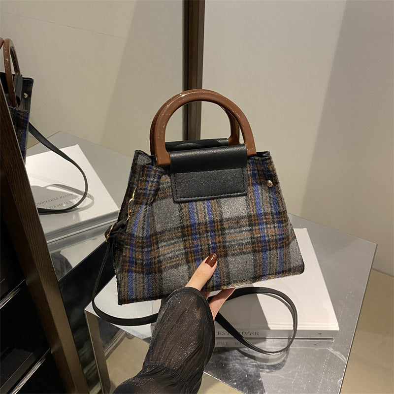 Plaid Structured Mini Handbag Acalora