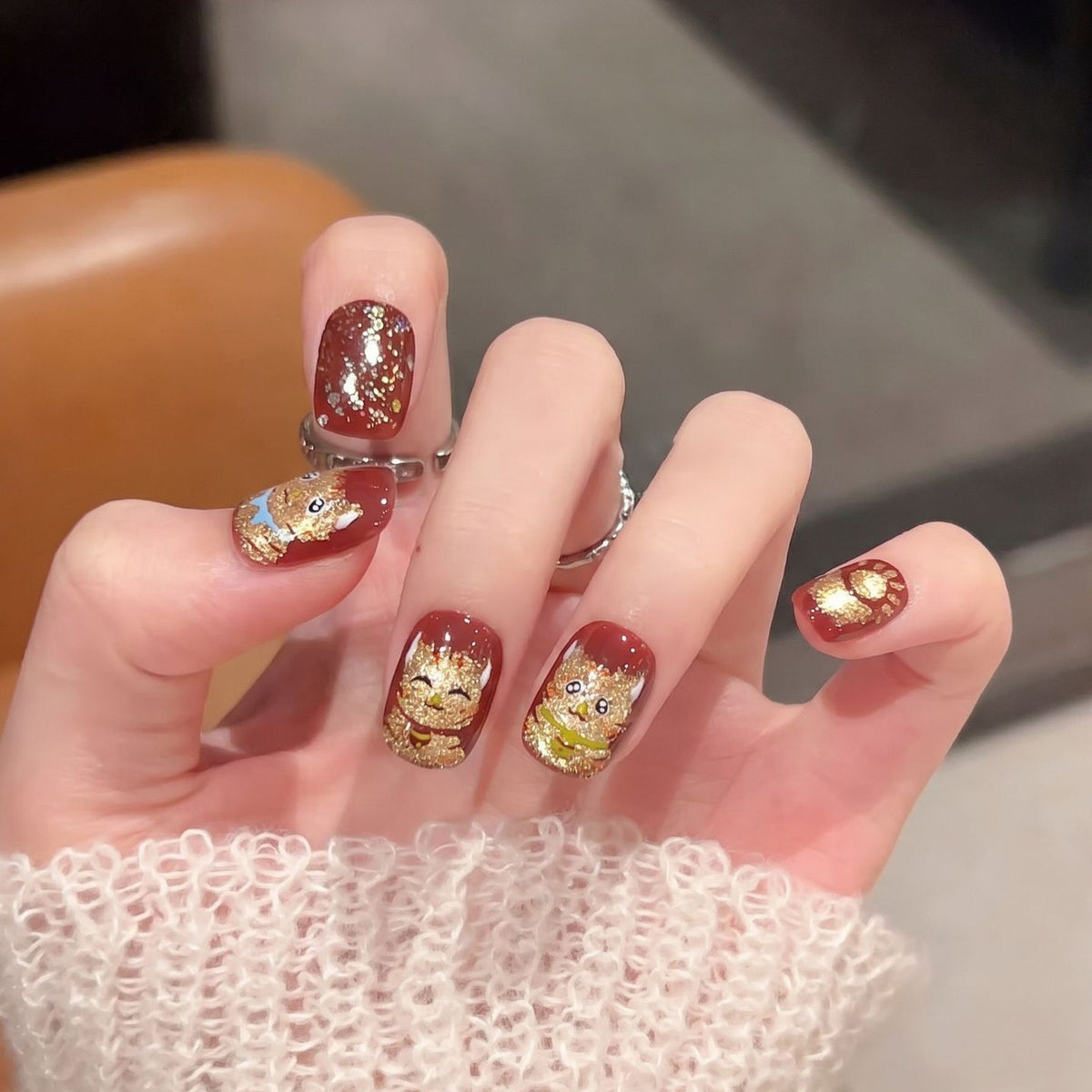 Decorative Cat-Themed Nail Art Set Acalora