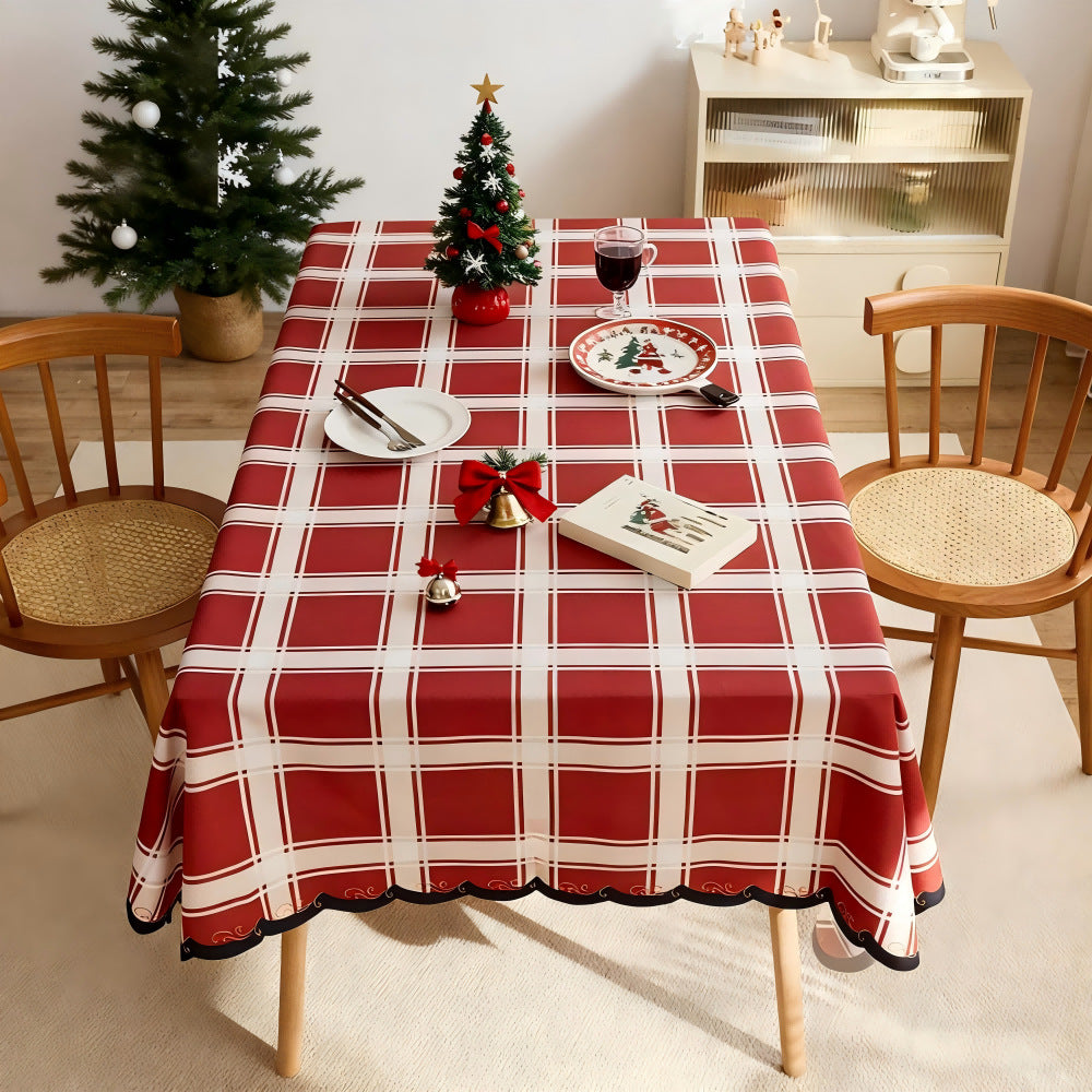 Elegant Checkered Tablecloth