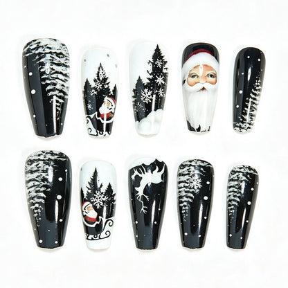 Seasonal Themed Long Press-On Nail Design Acalora