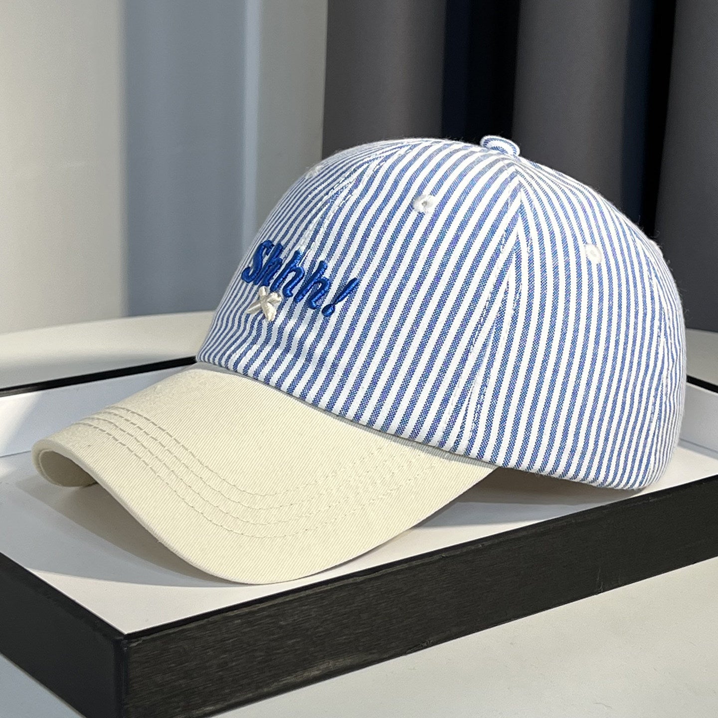 Striped Cotton Baseball Cap