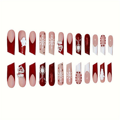 Holiday-Themed Press-On Nail Art Set Acalora
