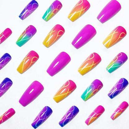 Colorful Gradient Nail Art Acalora