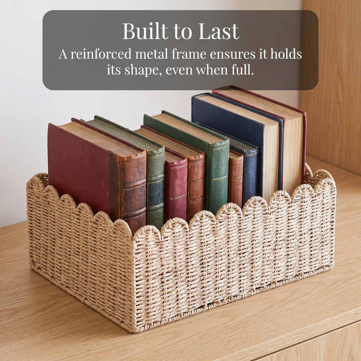 Scalloped Woven Storage Basket Acalora