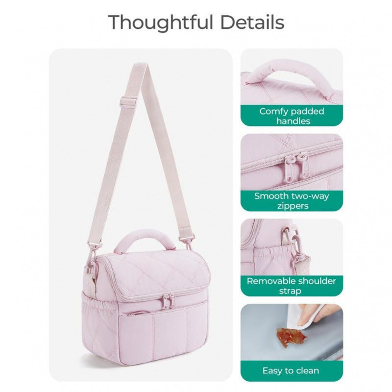 Quilted Multi-Pocket Insulated Lunch Bag Acalora