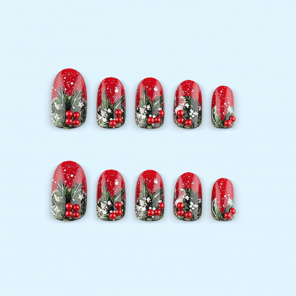 Artificial nails with festive Christmas design Acalora