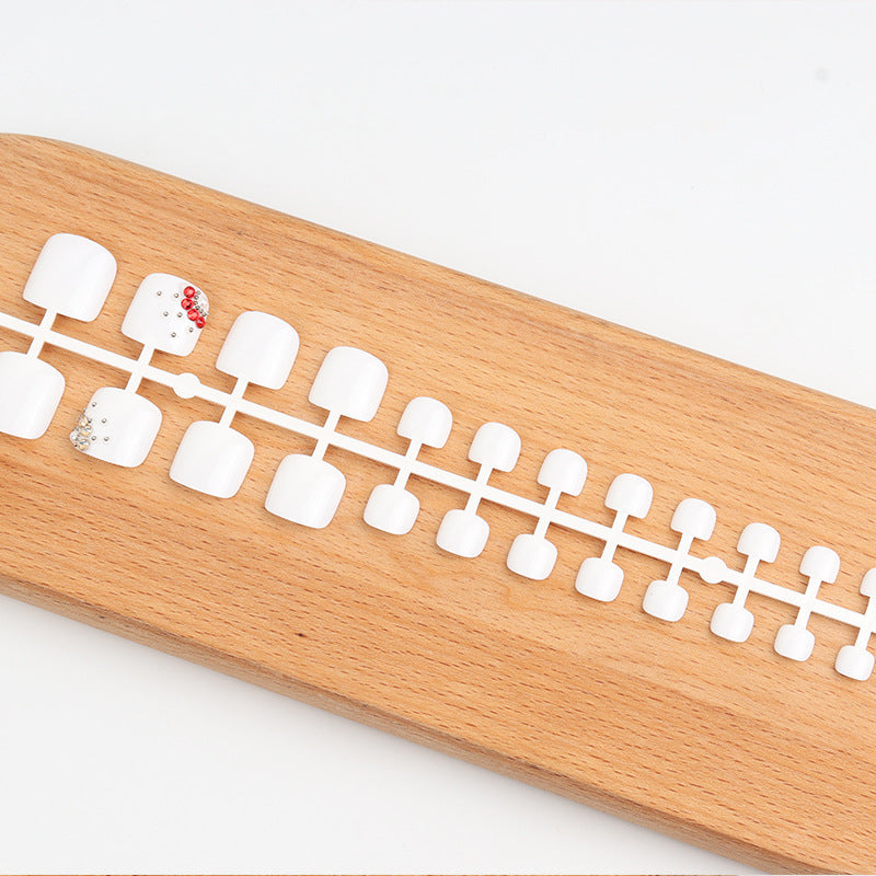 Decorative White Press-On Nail Tips Set Acalora