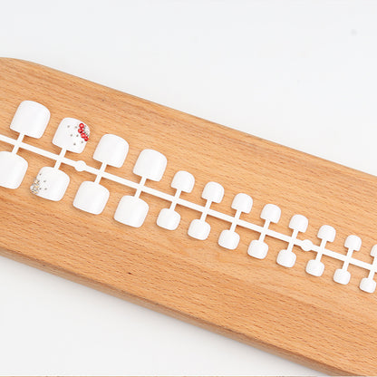 Decorative White Press-On Nail Tips Set Acalora