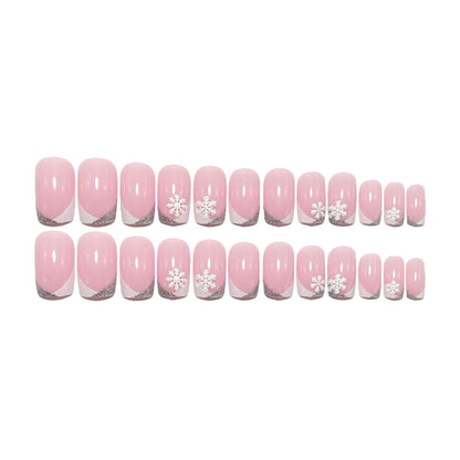 Artificial nails with glamorous snowflake design Acalora