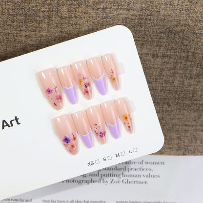 Floral-Embellished Press-On Nail Set Acalora