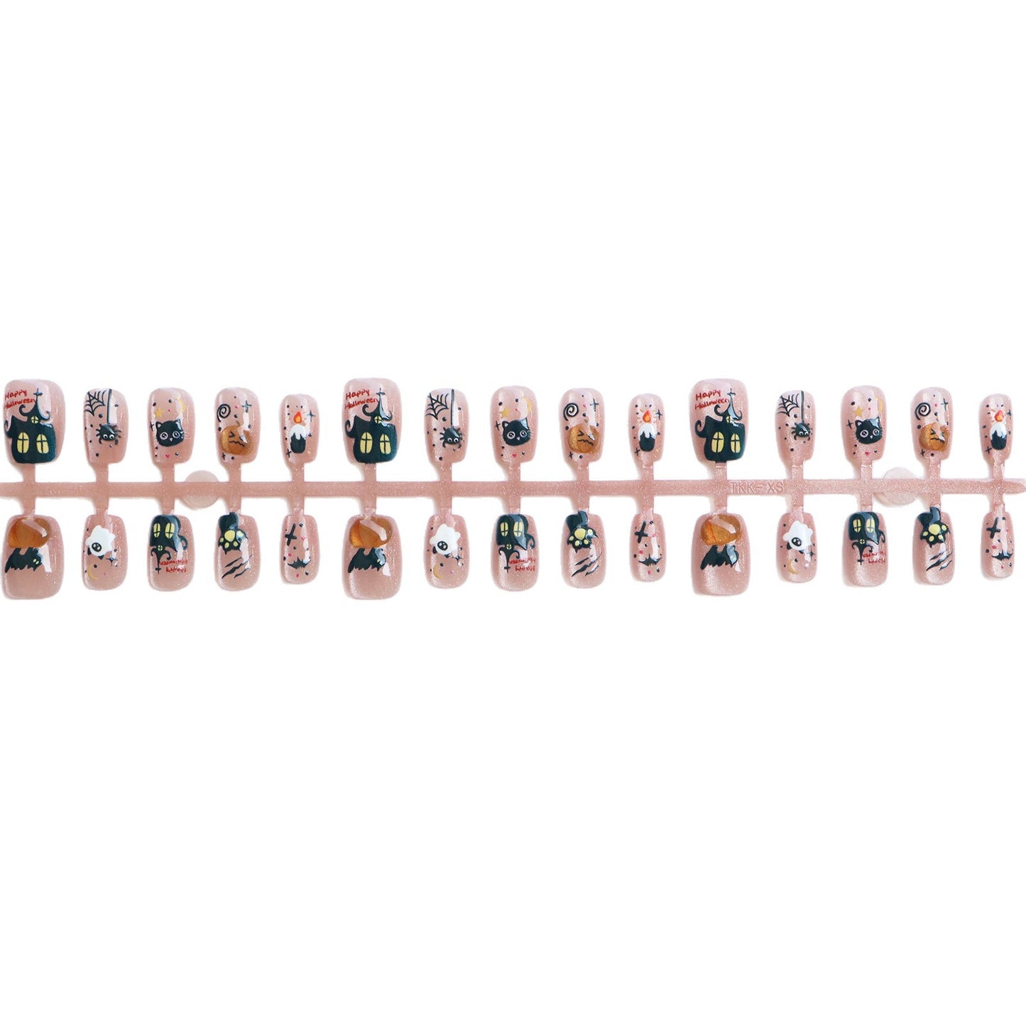 Creative Halloween-Themed Press-On Nail Art Set Acalora
