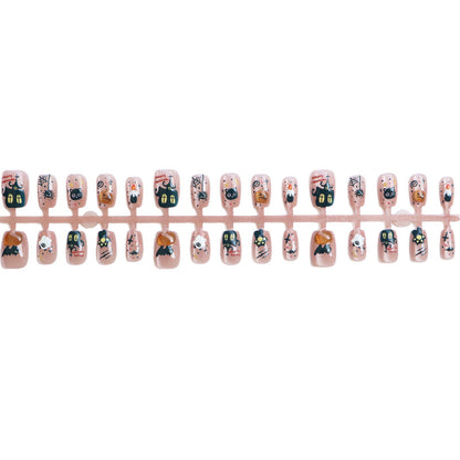 Creative Halloween-Themed Press-On Nail Art Set Acalora