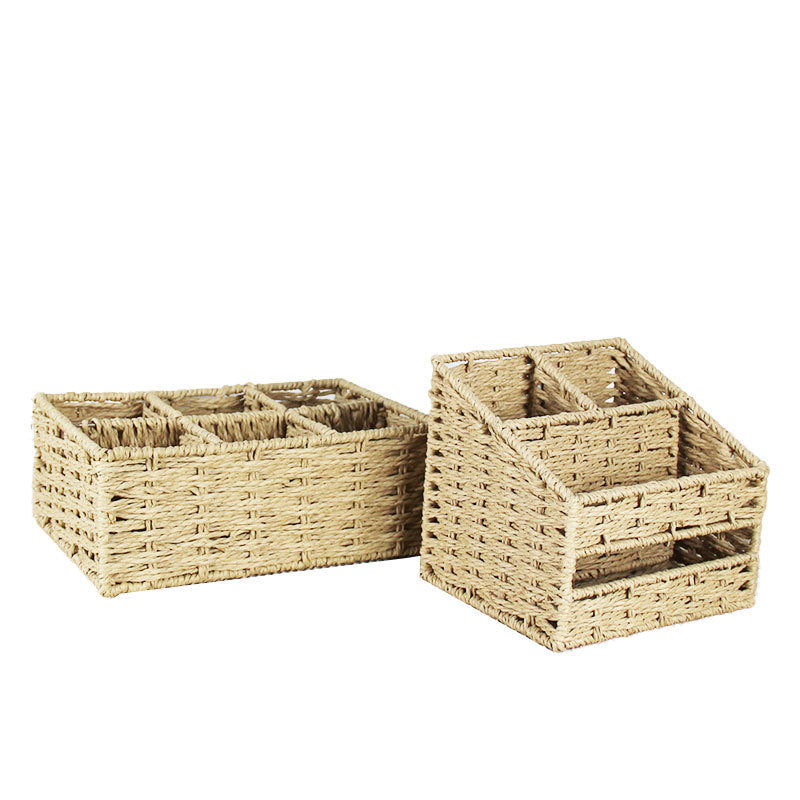 Multi-Sectional Woven Storage Basket Acalora