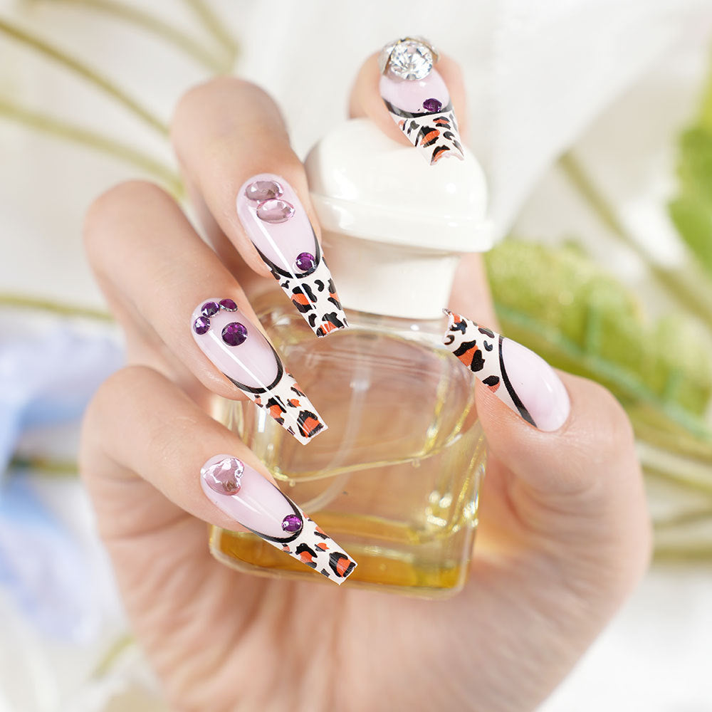 Decorative Long Coffin Press-On Nail Set Acalora