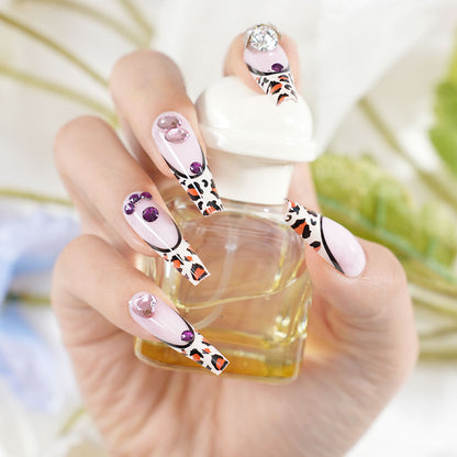 Decorative Long Coffin Press-On Nail Set Acalora