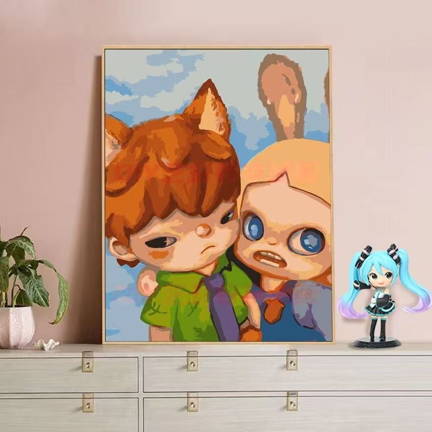 Playful Character Illustration Canvas Art