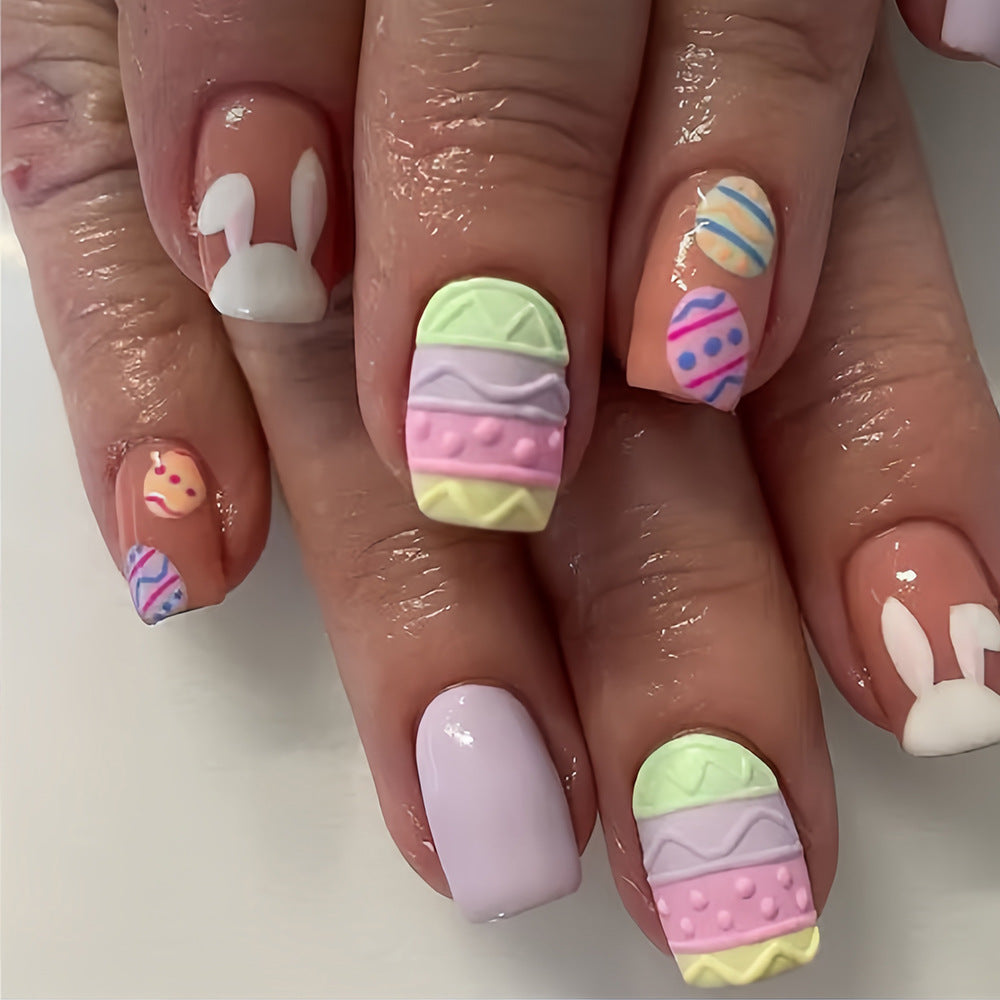Decorative Easter-Themed Press-On Nail Art Acalora