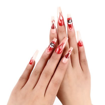 Artificial nails with creative flame patterns Acalora