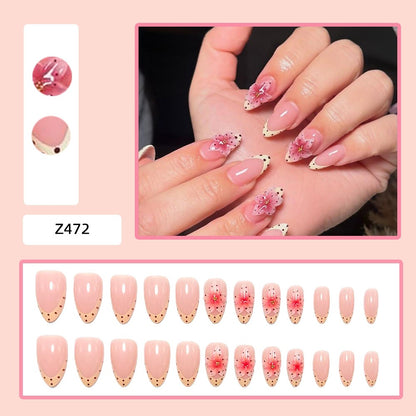 Nail art with floral 3D flower design and elegant color gradient Acalora