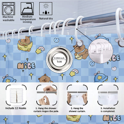 Cute Bear-Themed Four-Piece Bathroom Set