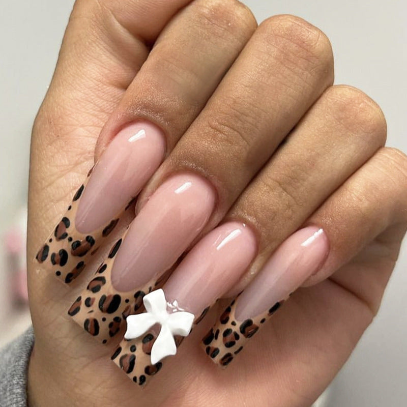 Artistic Leopard Print Press-On Nails Acalora