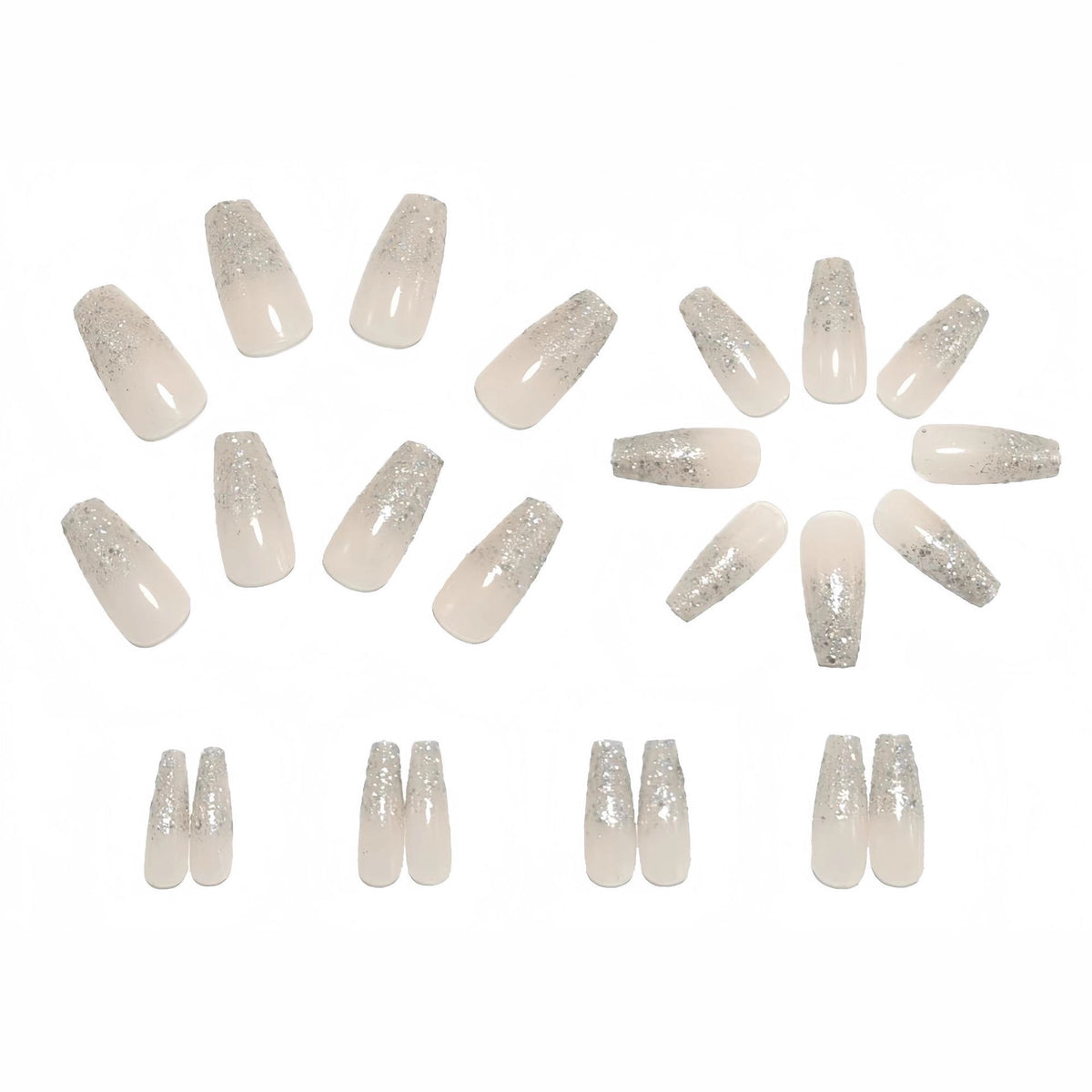 Artificial nails with glitter French tips Acalora