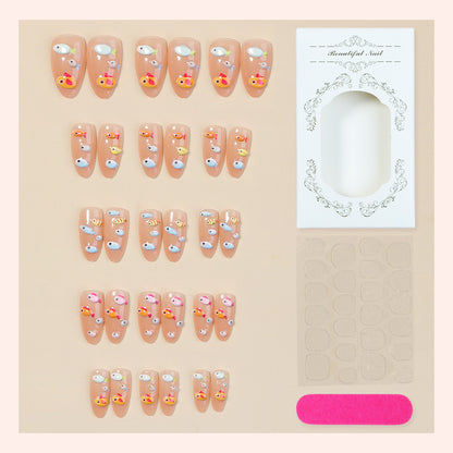 Artistic Fish-Themed Press-On Nail Set Acalora