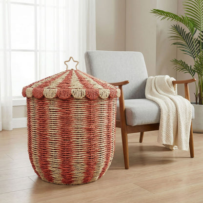 Basket with lid and decorative design Acalora