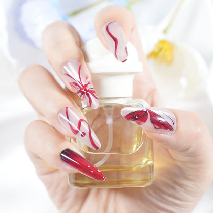 Artistic Long Press-On Nail Design Acalora