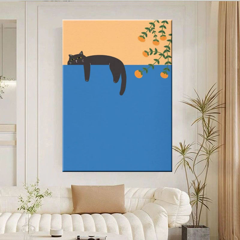 Playful Cat-Themed Canvas Print
