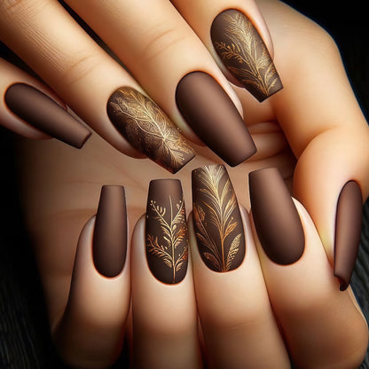Artificial nails with elegant botanical design Acalora
