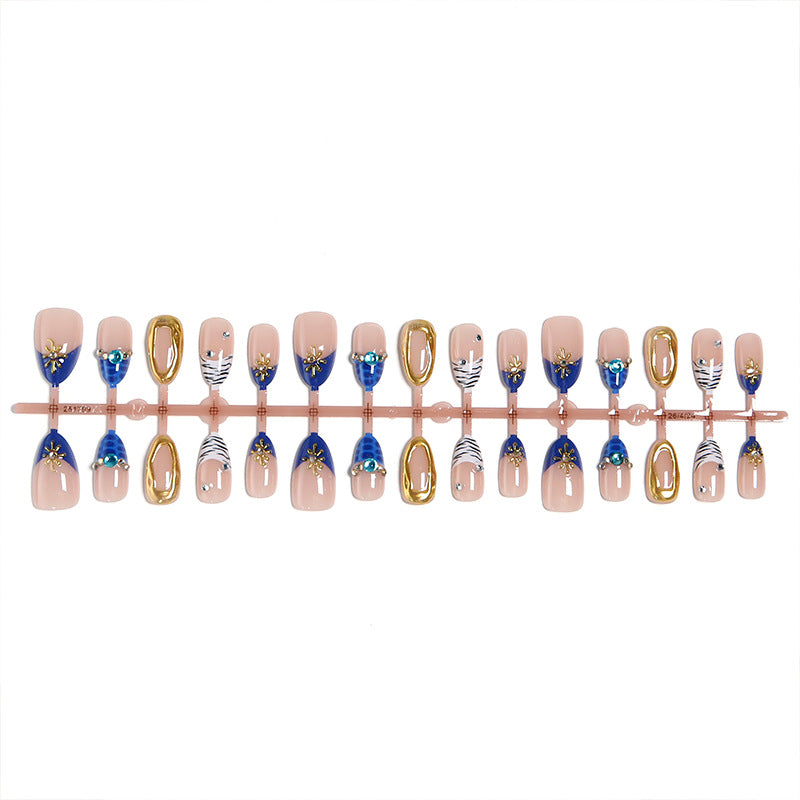 Acrylic nail set with elegant flower and glitter design Acalora
