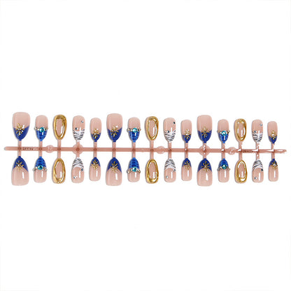 Acrylic nail set with elegant flower and glitter design Acalora