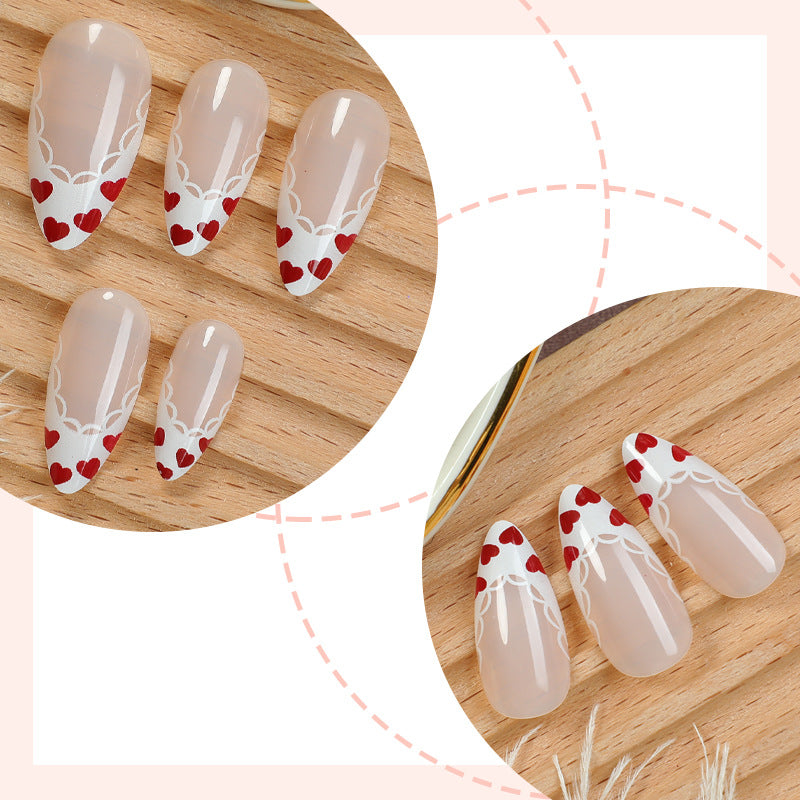 Decorative Press-On Nail Art Set with Floral and Bow Designs Acalora