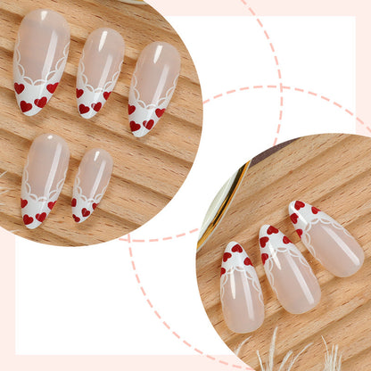 Decorative Press-On Nail Art Set with Floral and Bow Designs Acalora