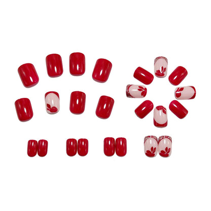Artificial nails with floral design and elegant glitter details Acalora